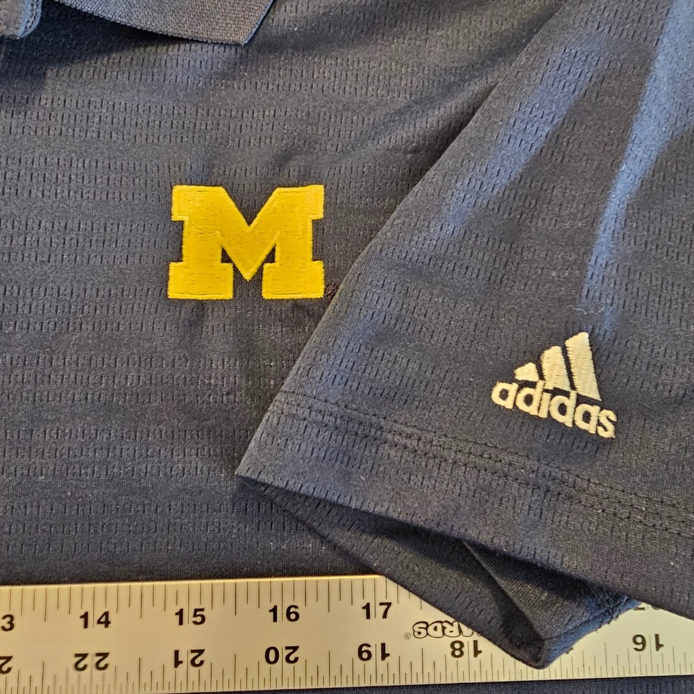 Adidas ClimaLite Michigan Wolverines Polo Shirt Mens Athletic Apparel - Picture 4 of 6